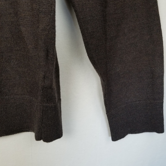GAP Brown V-neck Merino Wool Long Sleeve Pullover Sweater Size Large - Picture 5 of 11